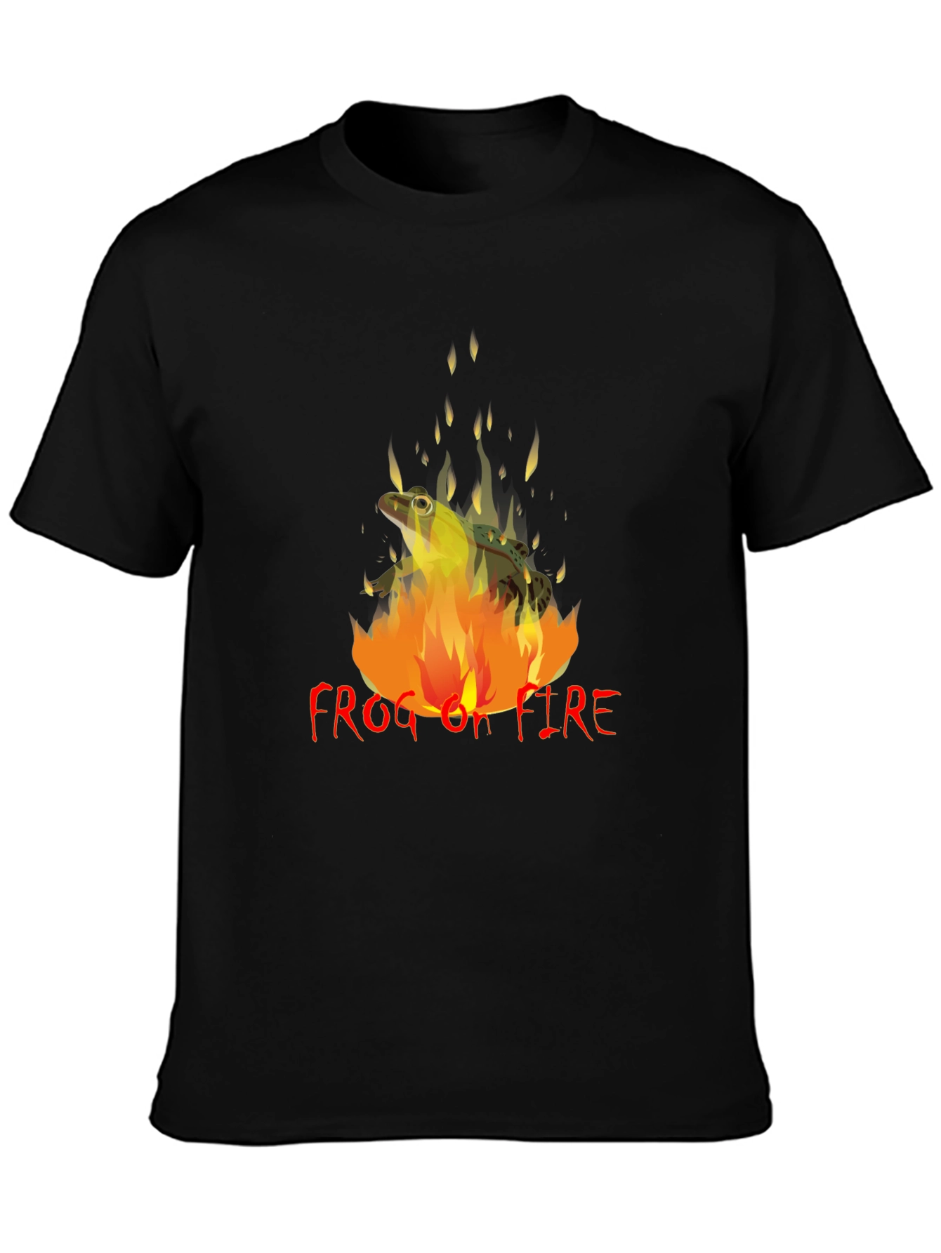 Frog on Fire Graphic Tee - Unique Design