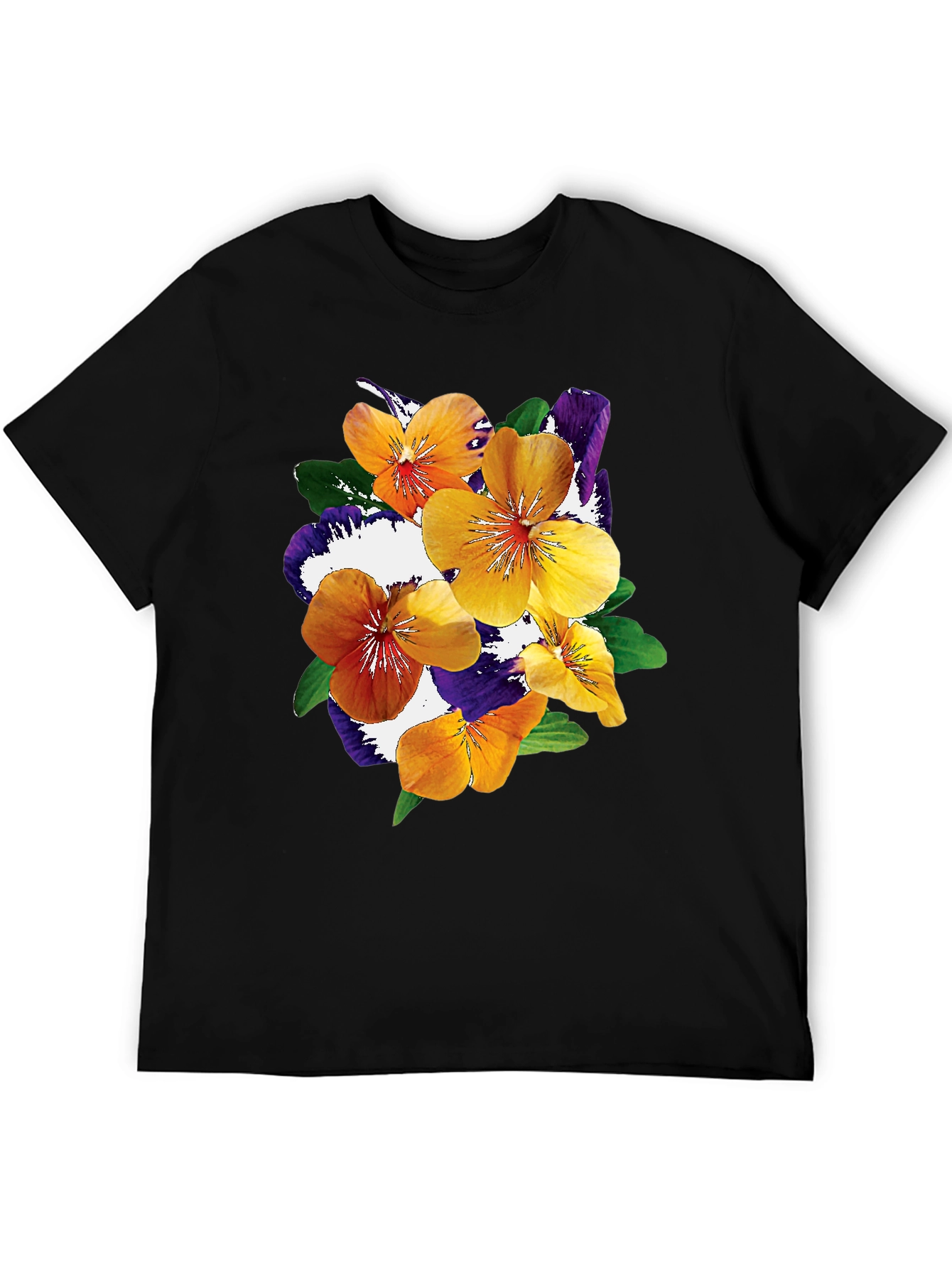 Floral Print Black T-Shirt - Stylish Casual Wear