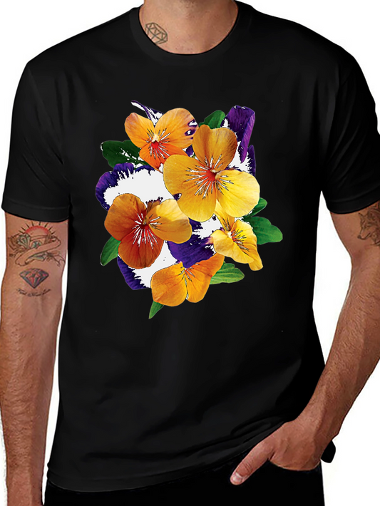 Floral Print Black T-Shirt - Stylish Casual Wear
