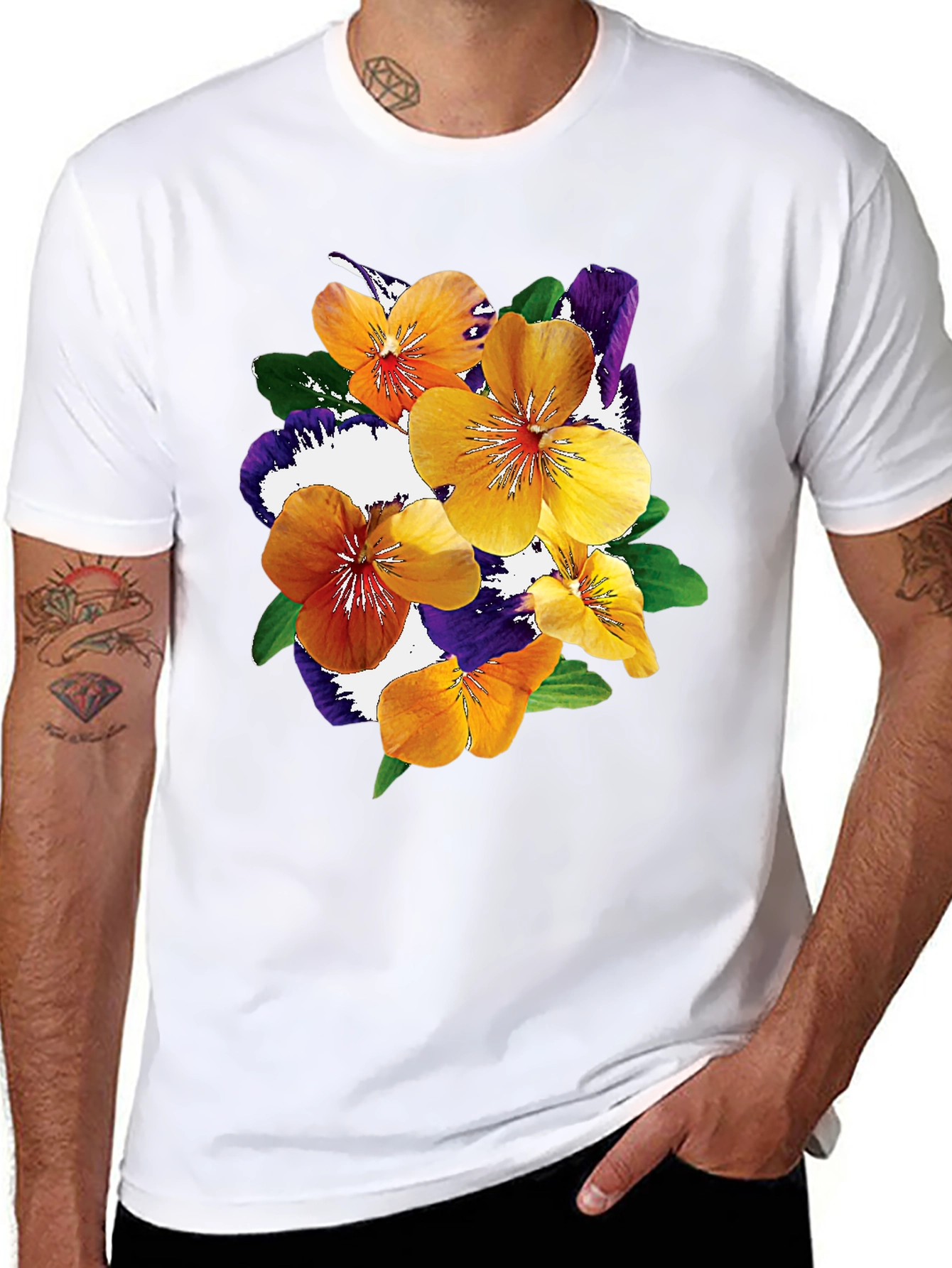 Floral Print Black T-Shirt - Stylish Casual Wear