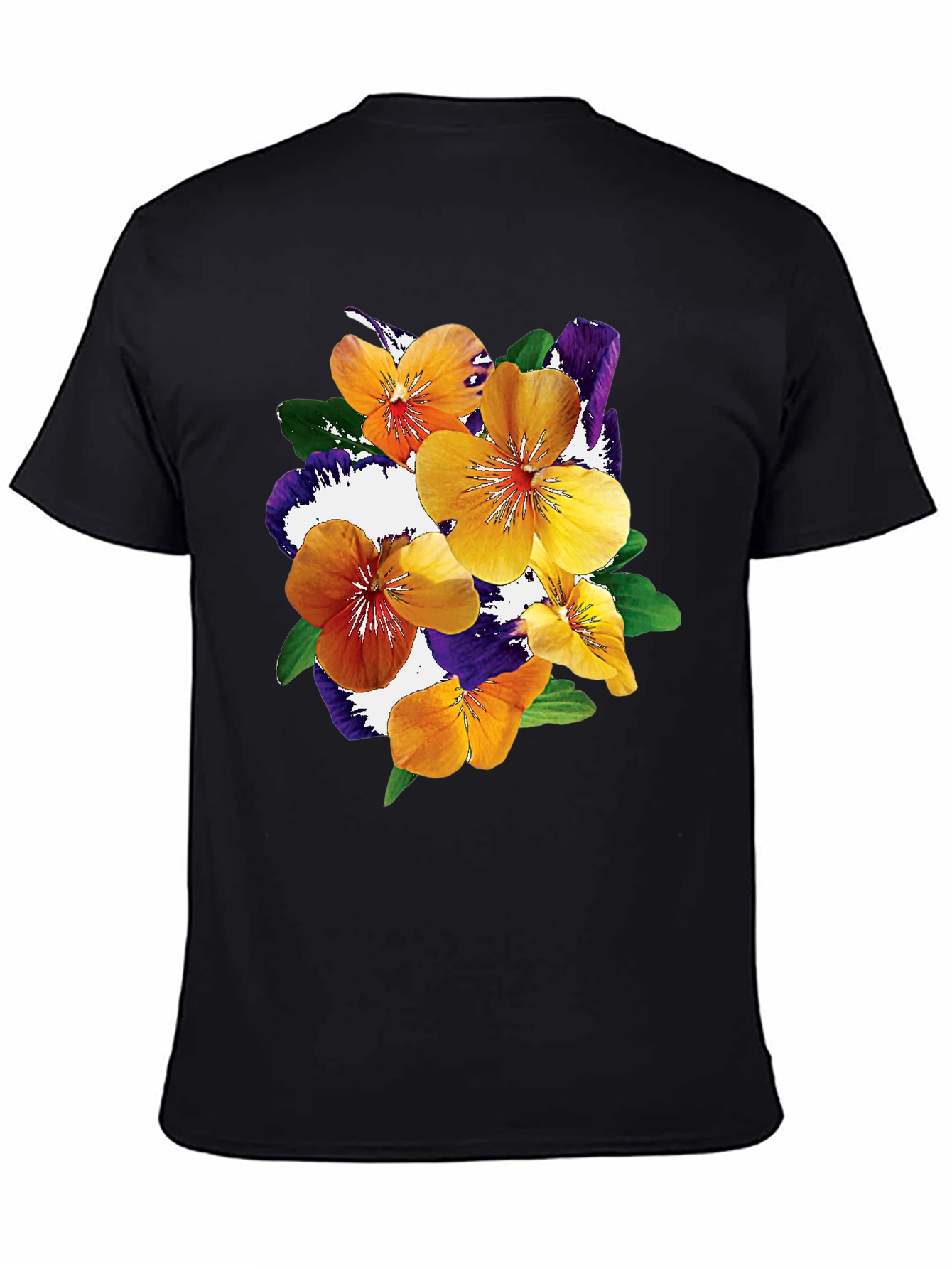 Floral Print Black T-Shirt - Stylish Casual Wear