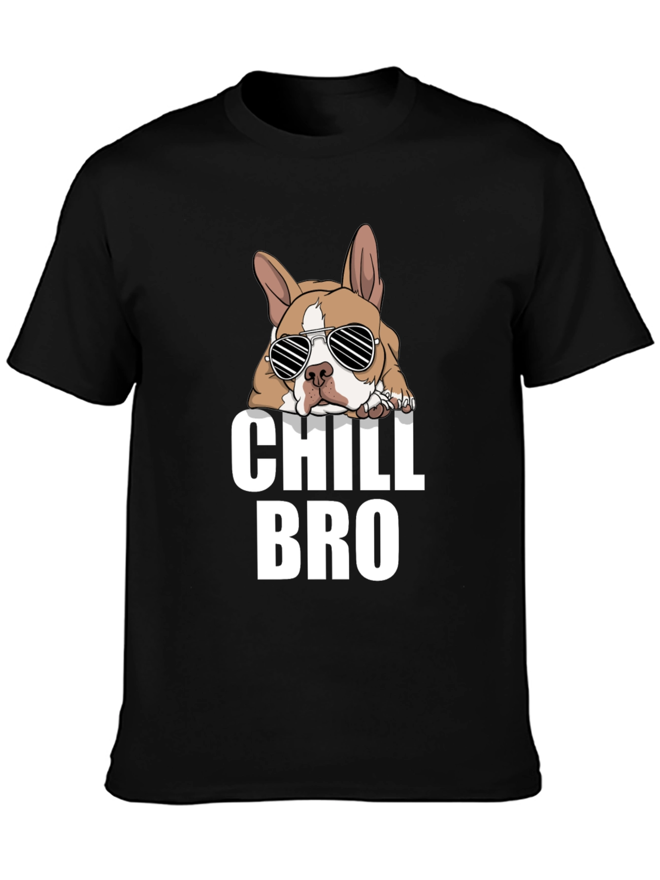 Chill Bro Dog Graphic T-Shirt - Black