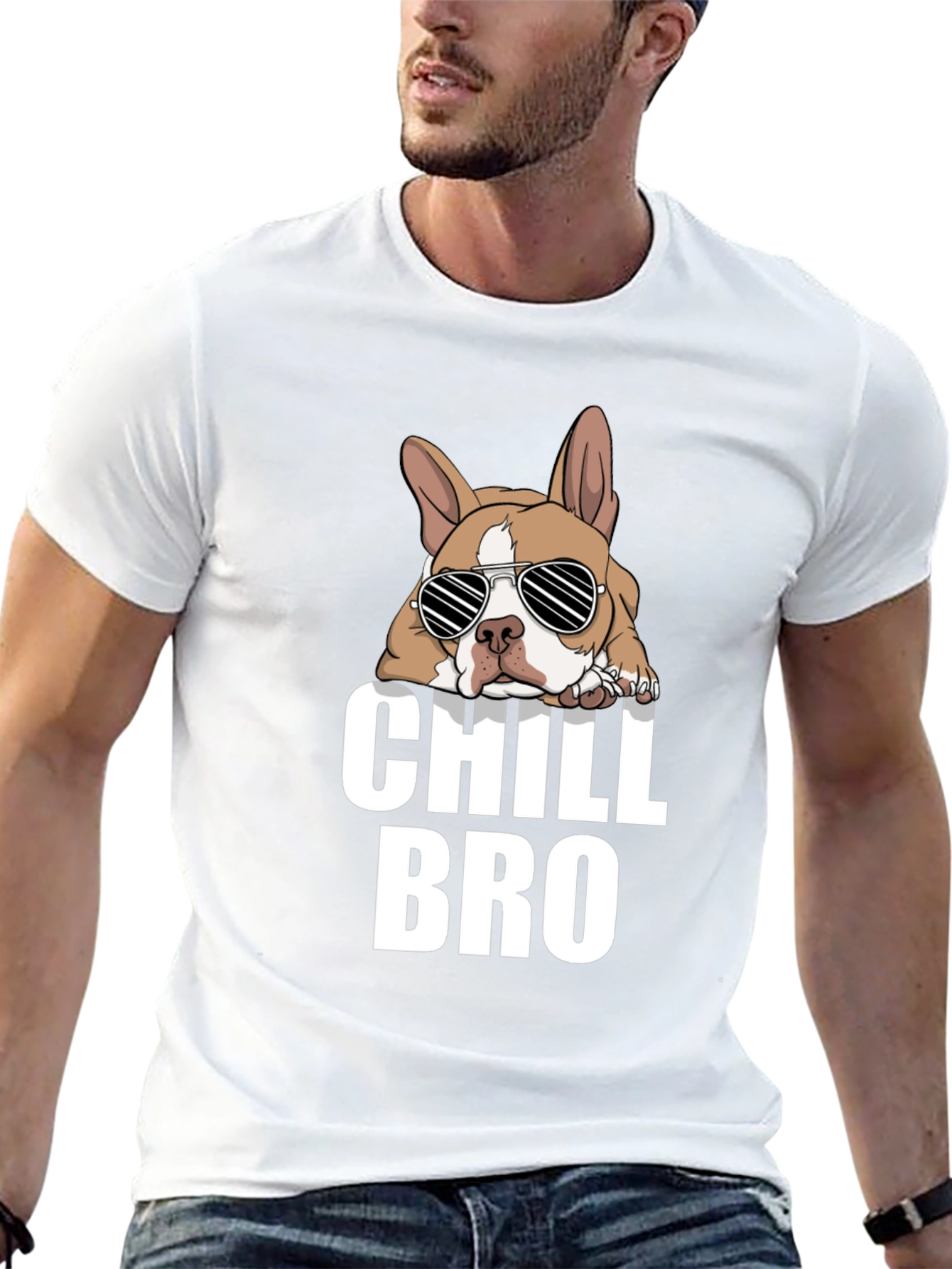Chill Bro Dog Graphic T-Shirt - Black