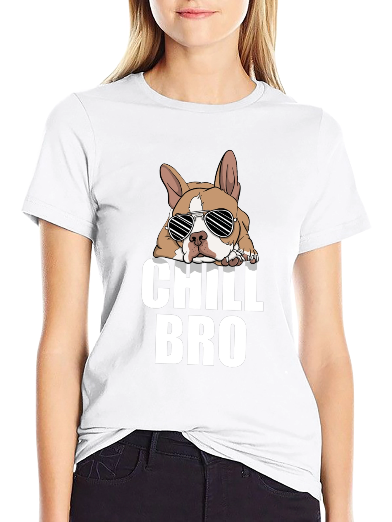 Chill Bro Dog Graphic T-Shirt - Black
