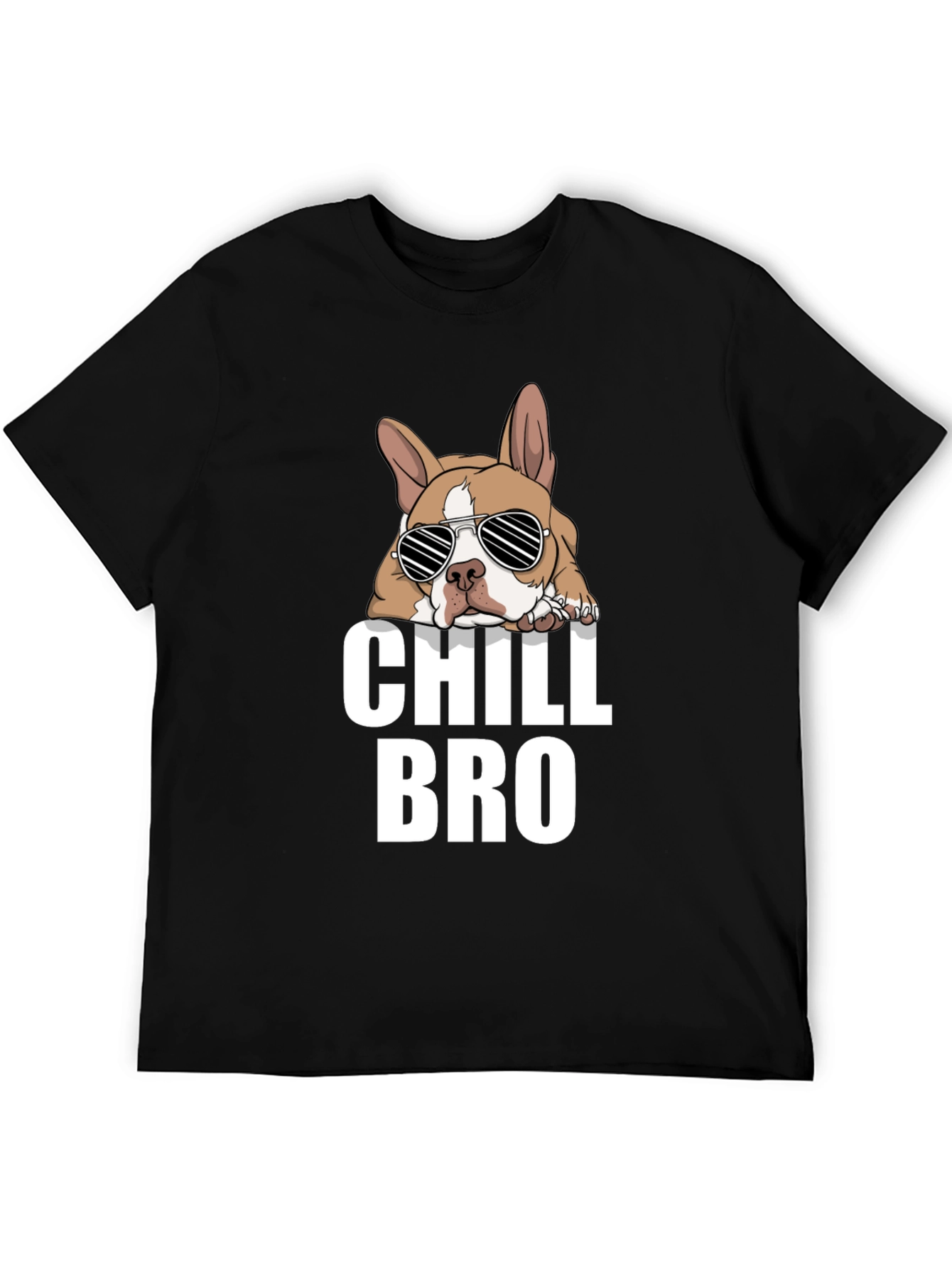 Chill Bro Dog Graphic T-Shirt - Black
