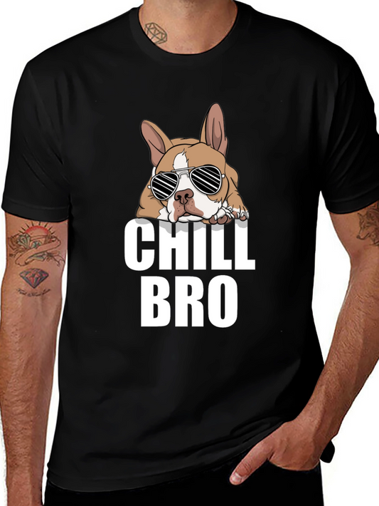 Chill Bro Dog Graphic T-Shirt - Black