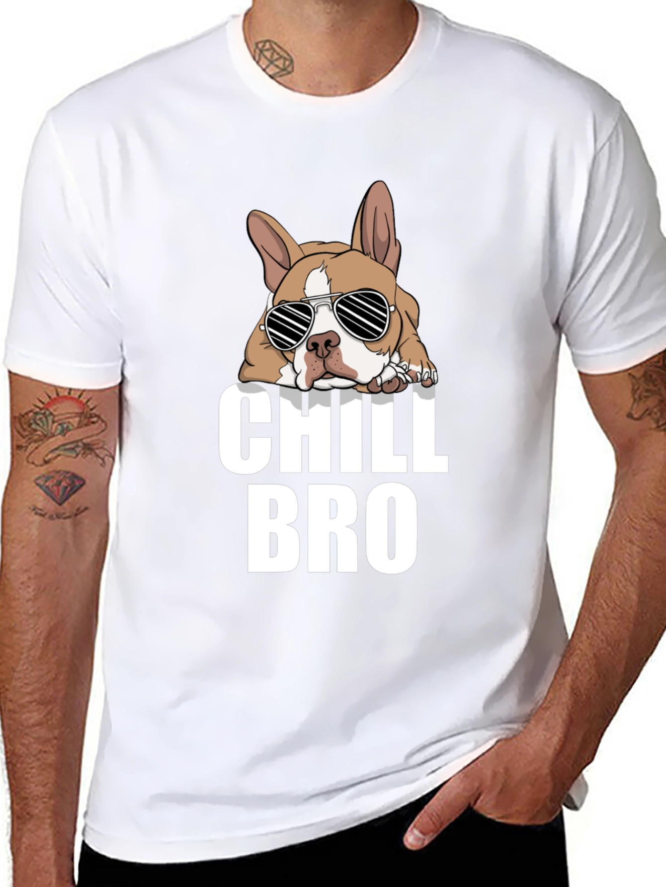 Chill Bro Dog Graphic T-Shirt - Black