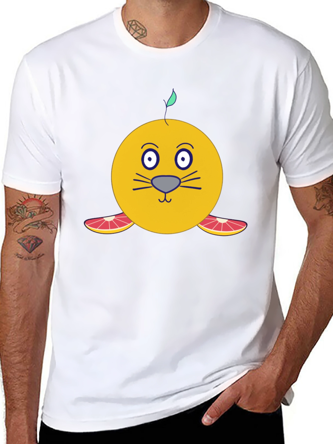 Citrus Seal Graphic T-Shirt - Unique Cartoon Design