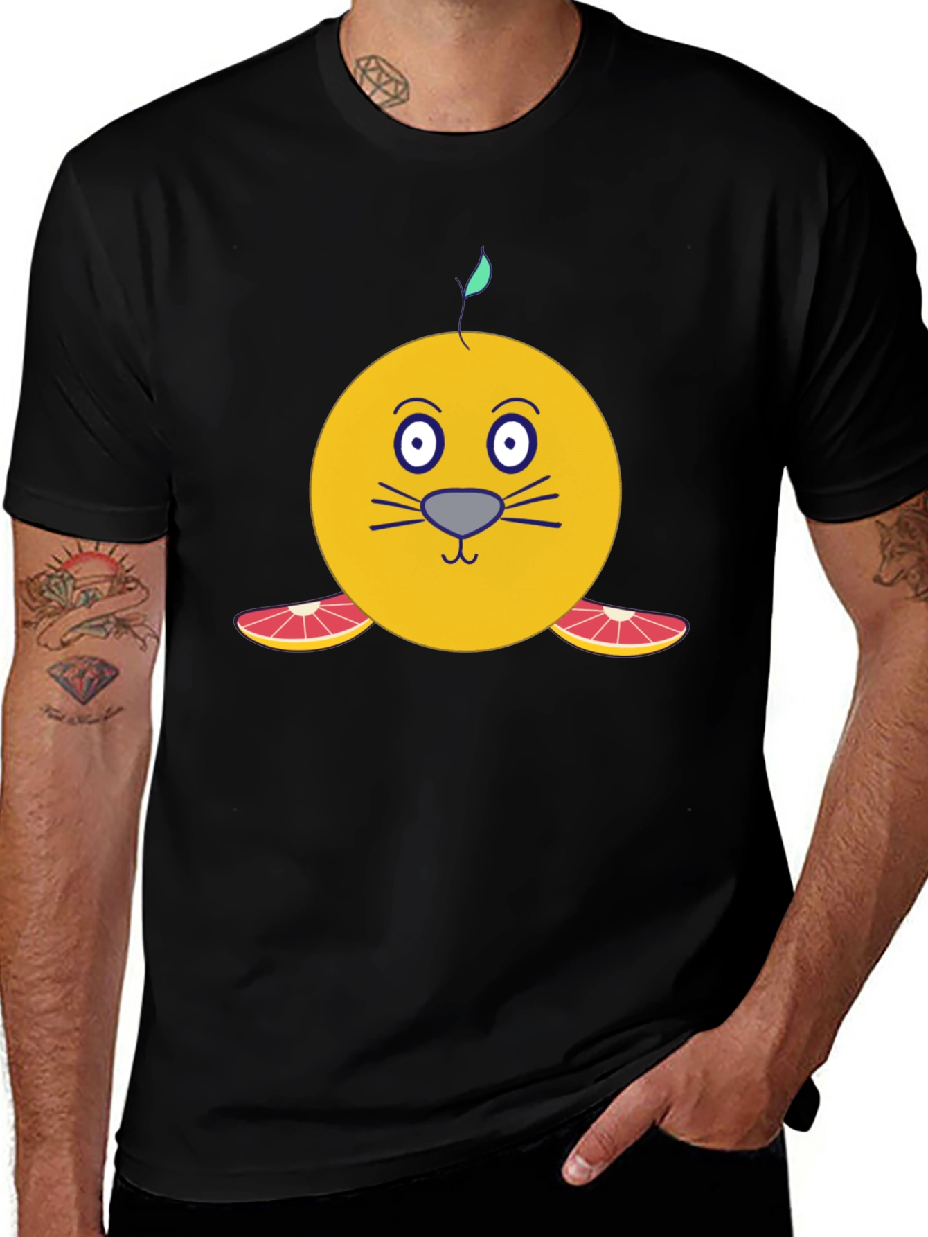 Citrus Seal Graphic T-Shirt - Unique Cartoon Design