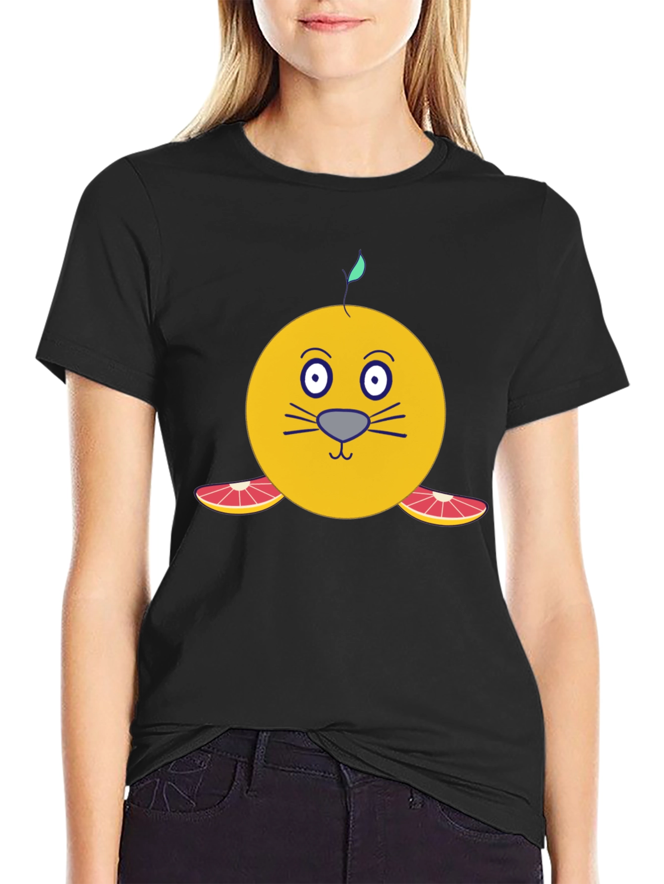 Citrus Seal Graphic T-Shirt - Unique Cartoon Design