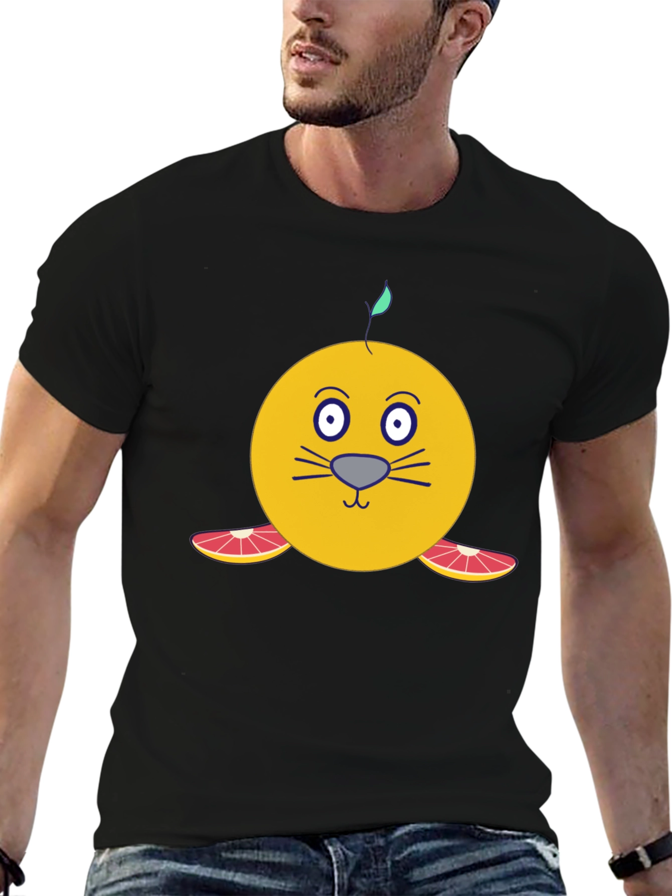 Citrus Seal Graphic T-Shirt - Unique Cartoon Design