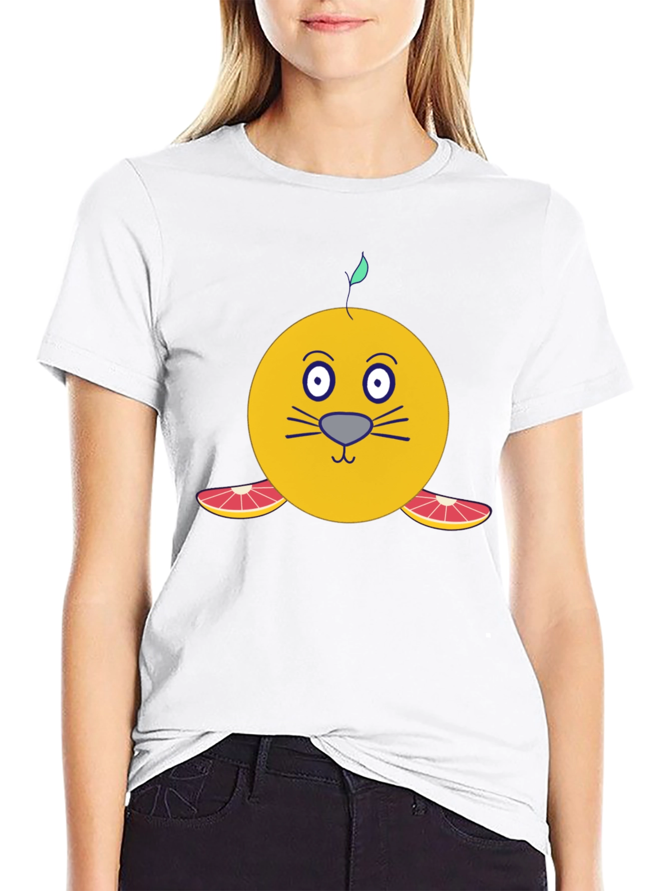 Citrus Seal Graphic T-Shirt - Unique Cartoon Design