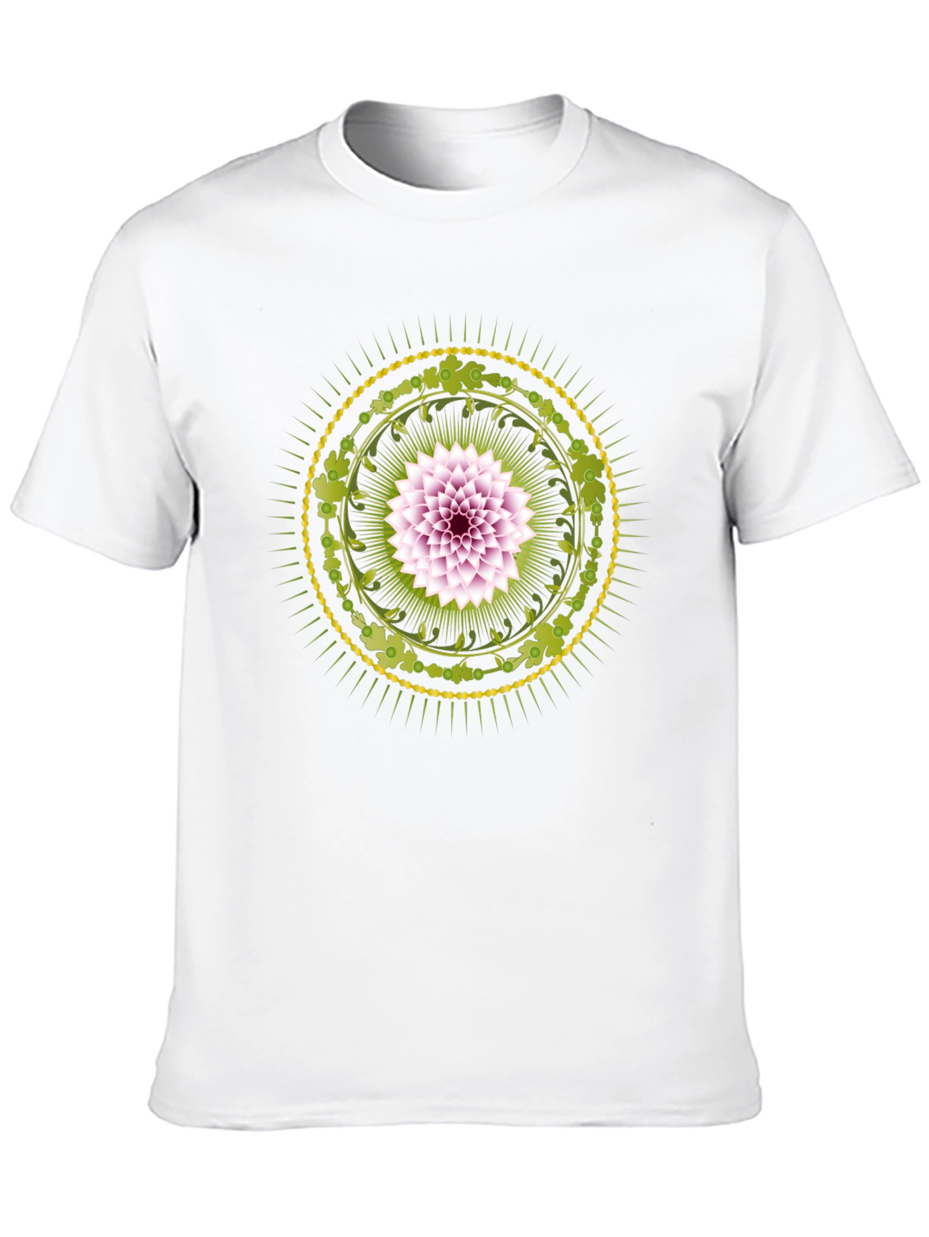 Floral Mandala Graphic Print Black T-Shirt