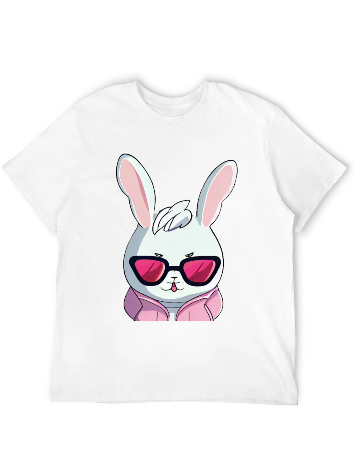 Cool Rabbit T-Shirt - Black Cotton Blend Graphic Tee