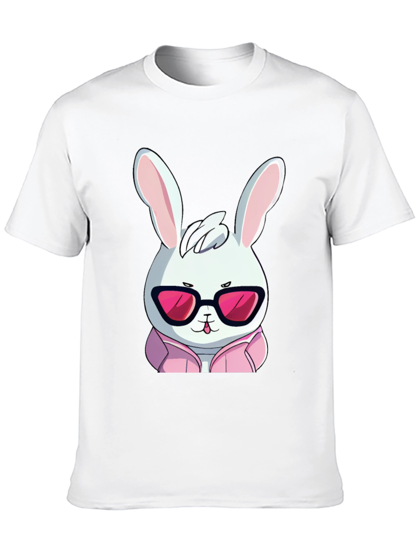 Cool Rabbit T-Shirt - Black Cotton Blend Graphic Tee
