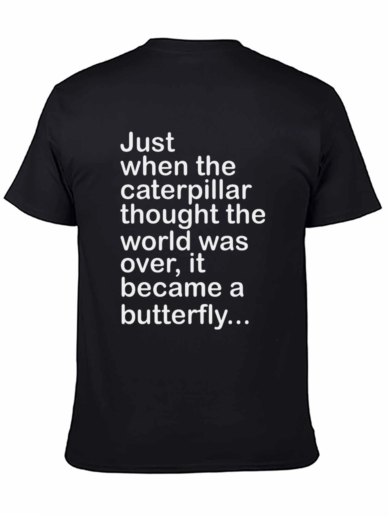 Caterpillar Butterfly Graphic T-Shirt - Black