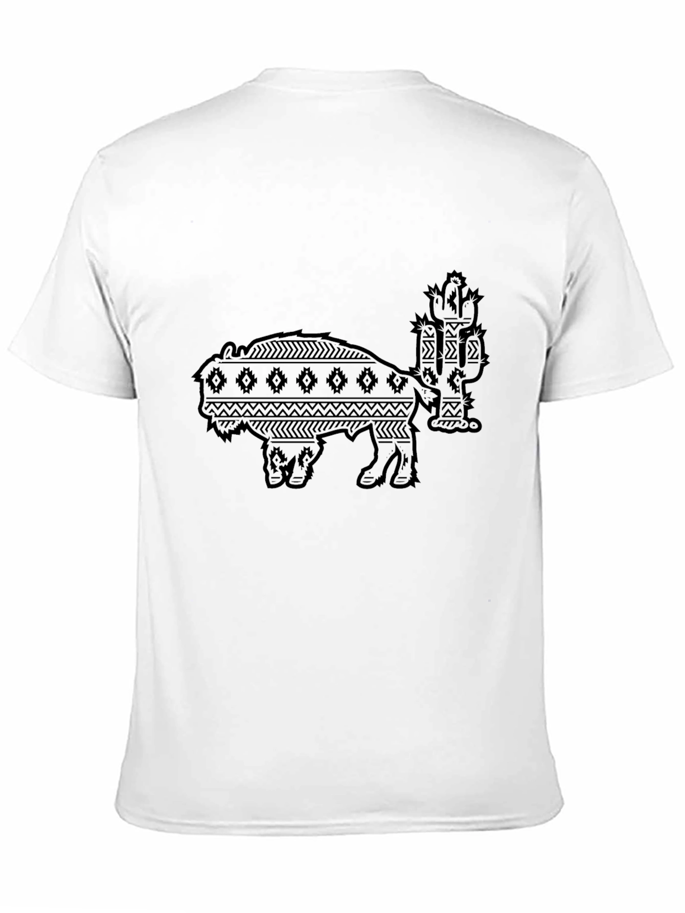 Bison & Cactus Graphic Print Crew Neck T-Shirt