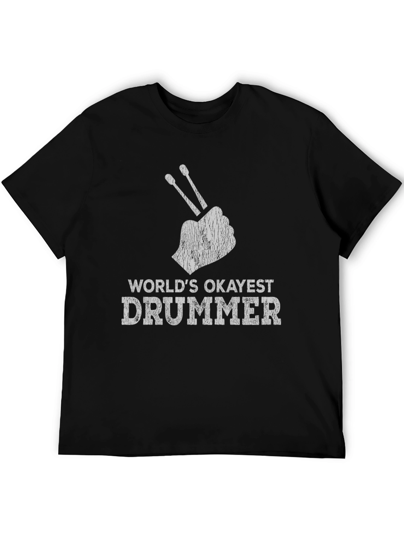 Worlds Okayest Drummer T-Shirt - Funny Musician Tee