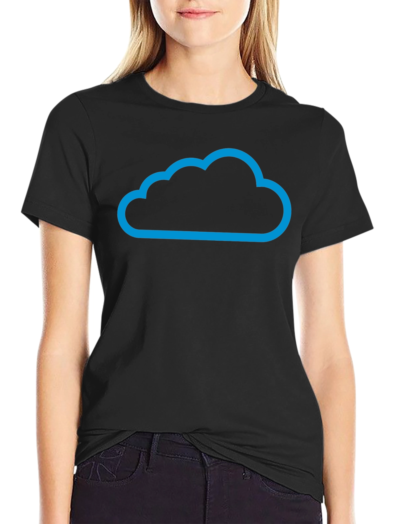 Cloud Design Black T-Shirt