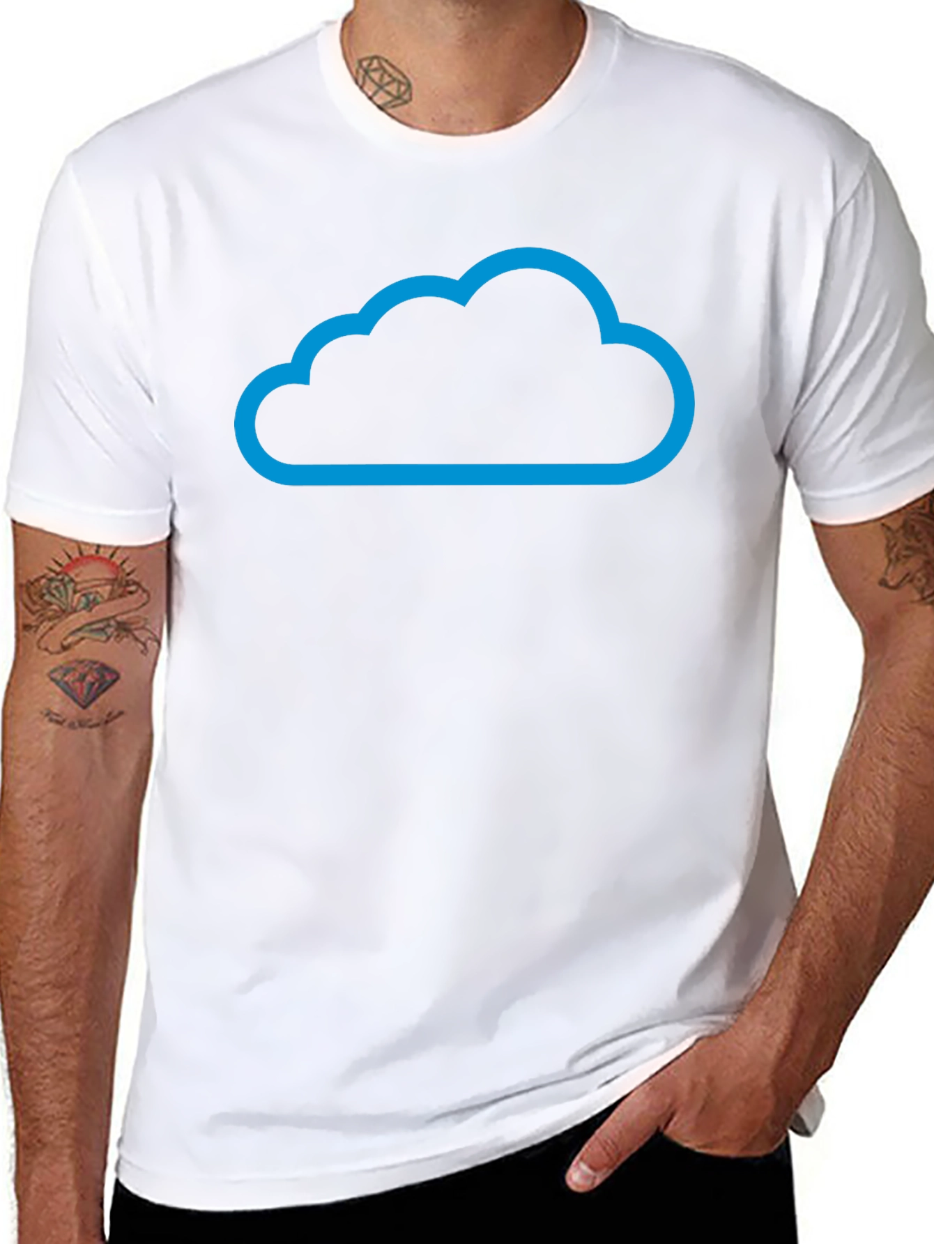 Cloud Design Black T-Shirt