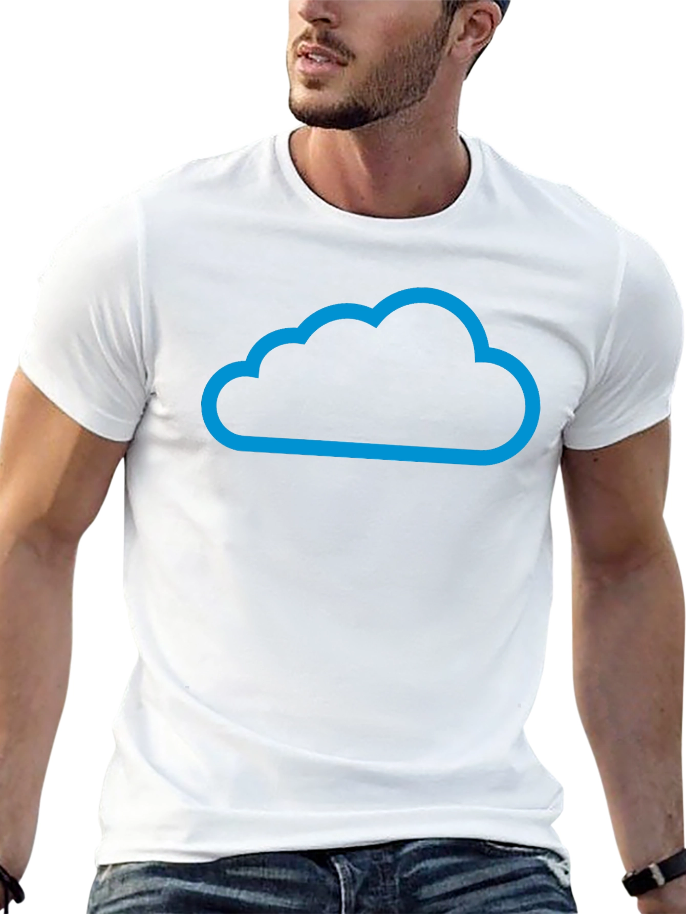 Cloud Design Black T-Shirt