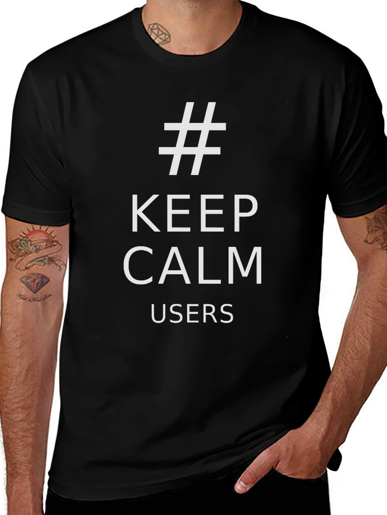 Keep Calm Users Black T-Shirt