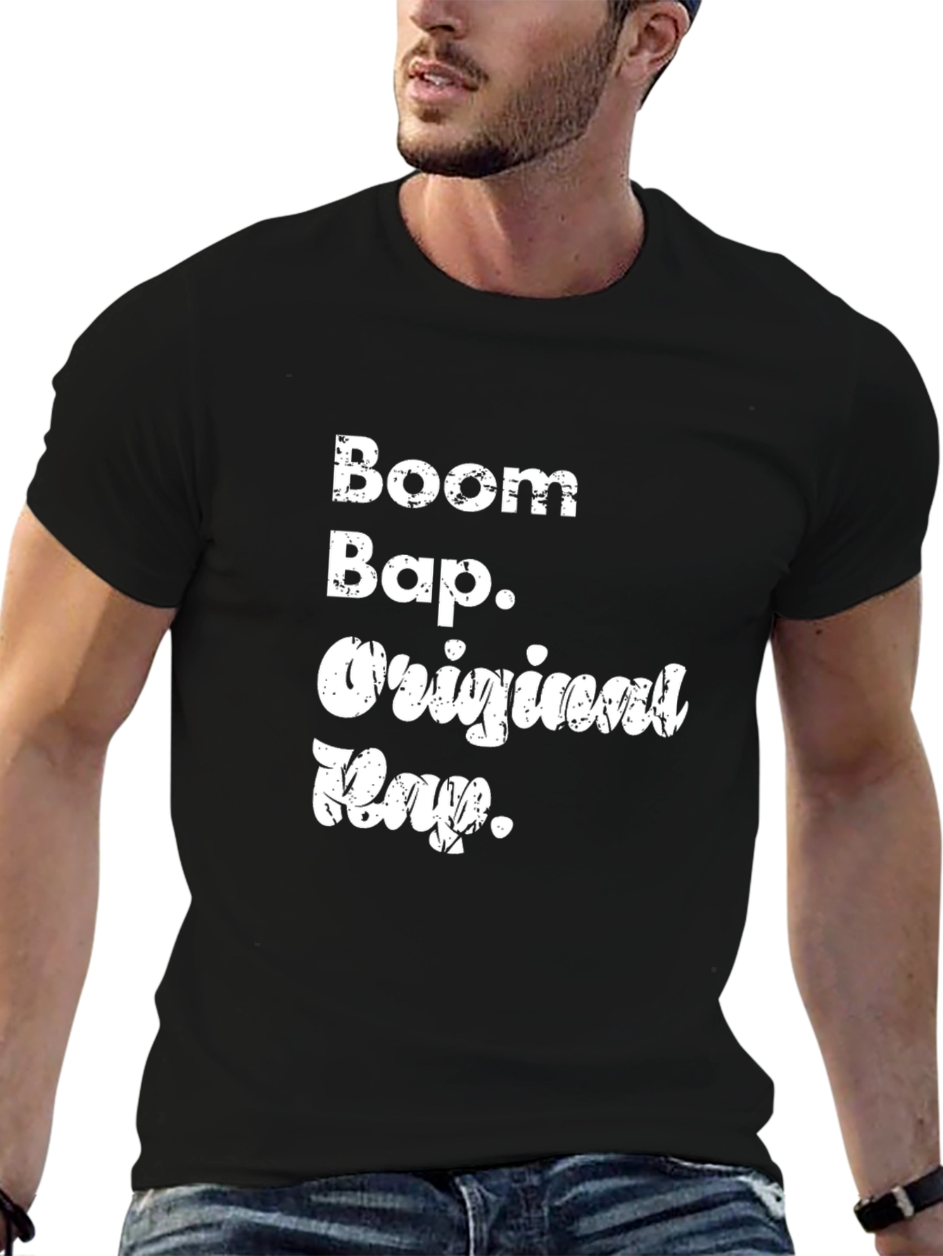 Boom Bap Original Rap Black Graphic T-Shirt
