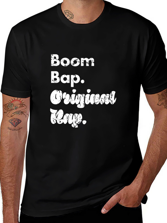 Boom Bap Original Rap Black Graphic T-Shirt