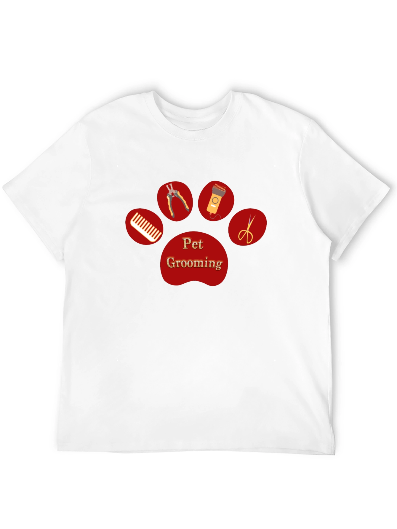 Pet Grooming Paw Print T-Shirt