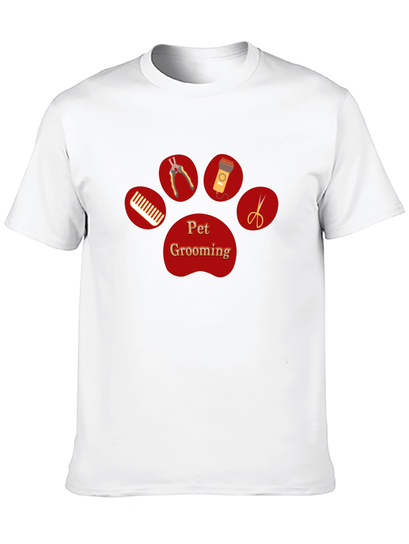Pet Grooming Paw Print T-Shirt