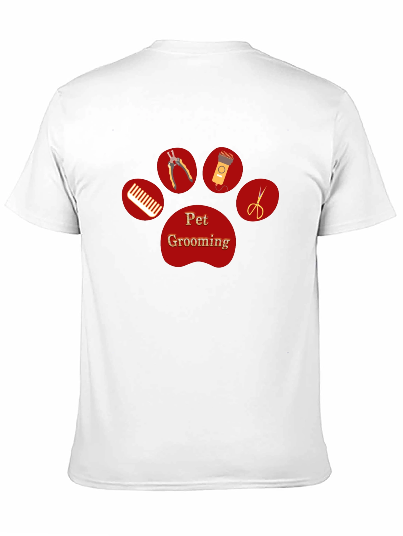 Pet Grooming Paw Print T-Shirt