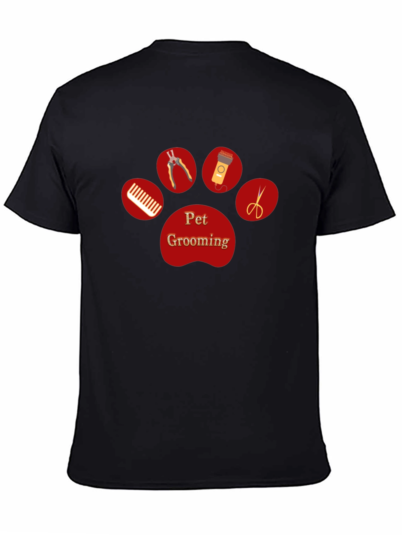 Pet Grooming Paw Print T-Shirt