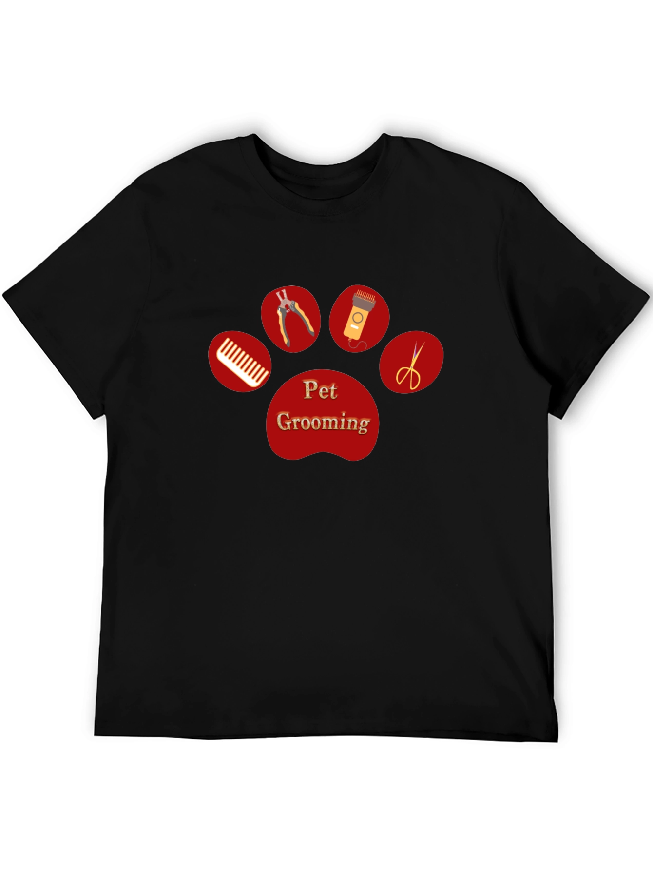 Pet Grooming Paw Print T-Shirt