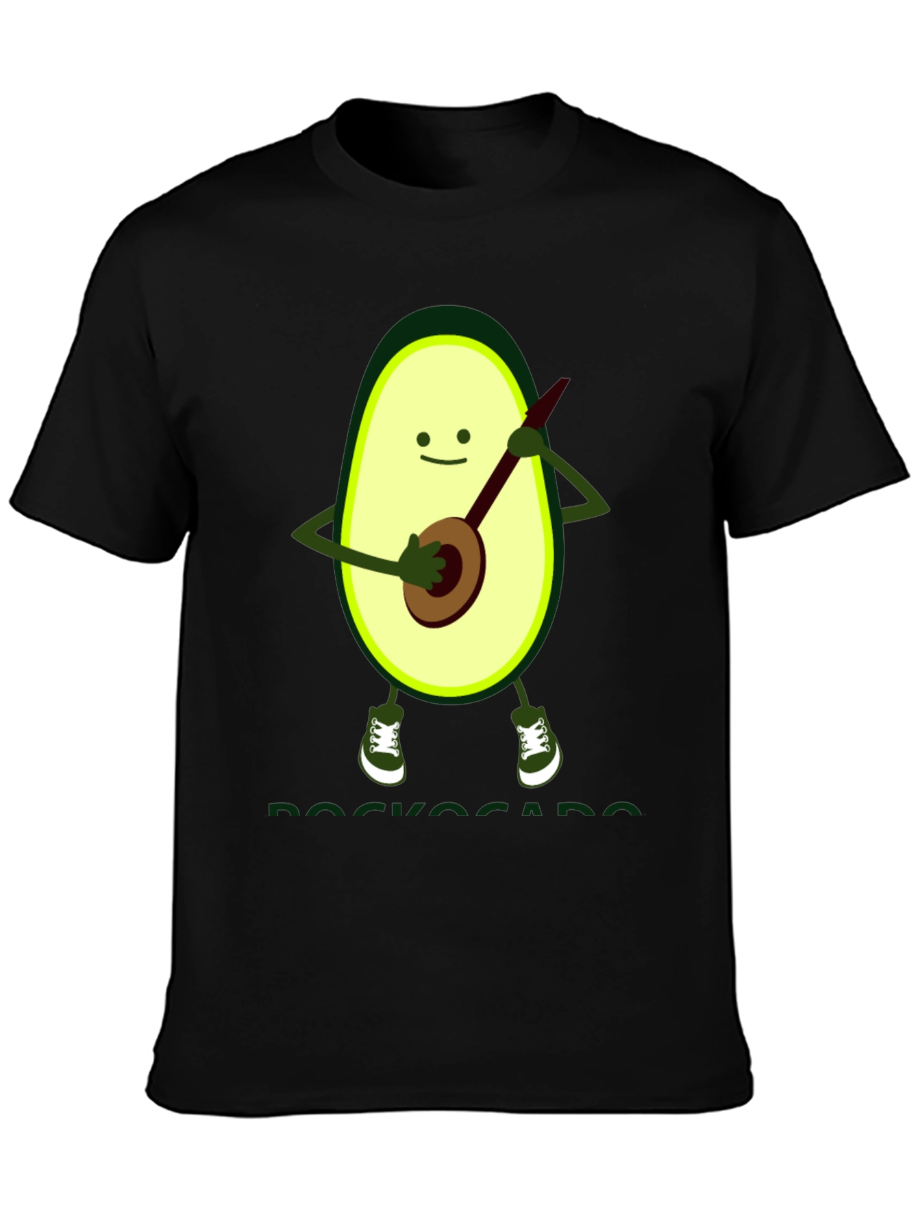 Avocado Banjo Player Graphic T-Shirt