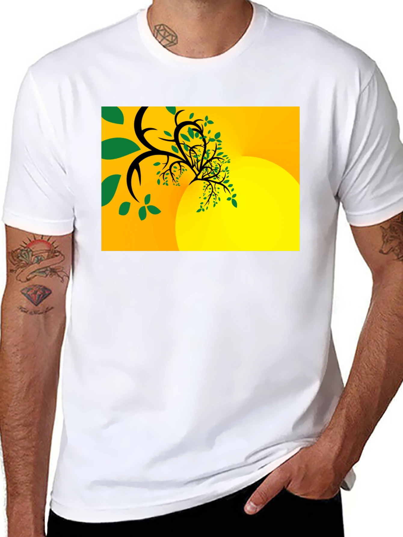 Abstract Tree Graphic Black Tee