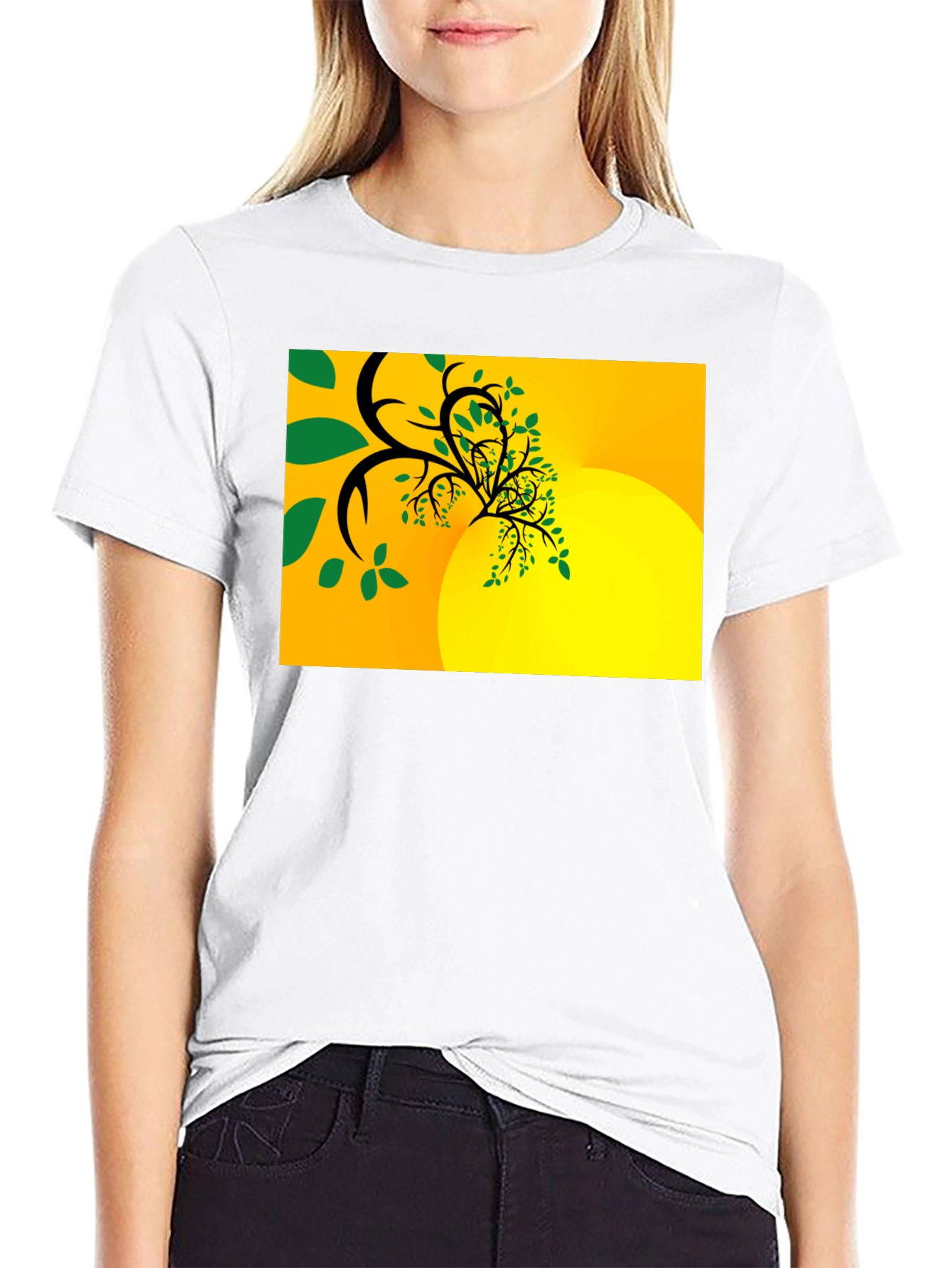 Abstract Tree Graphic Black Tee