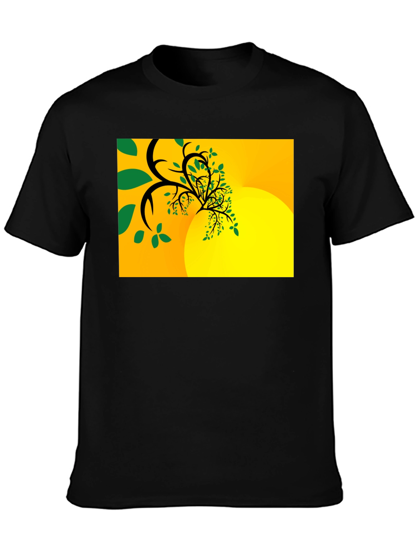 Abstract Tree Graphic Black Tee