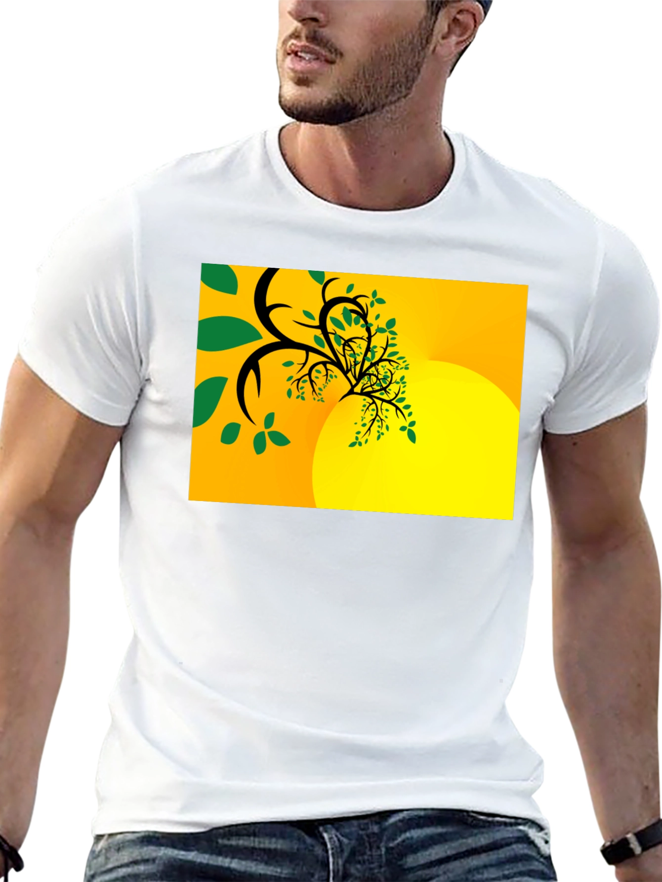 Abstract Tree Graphic Black Tee