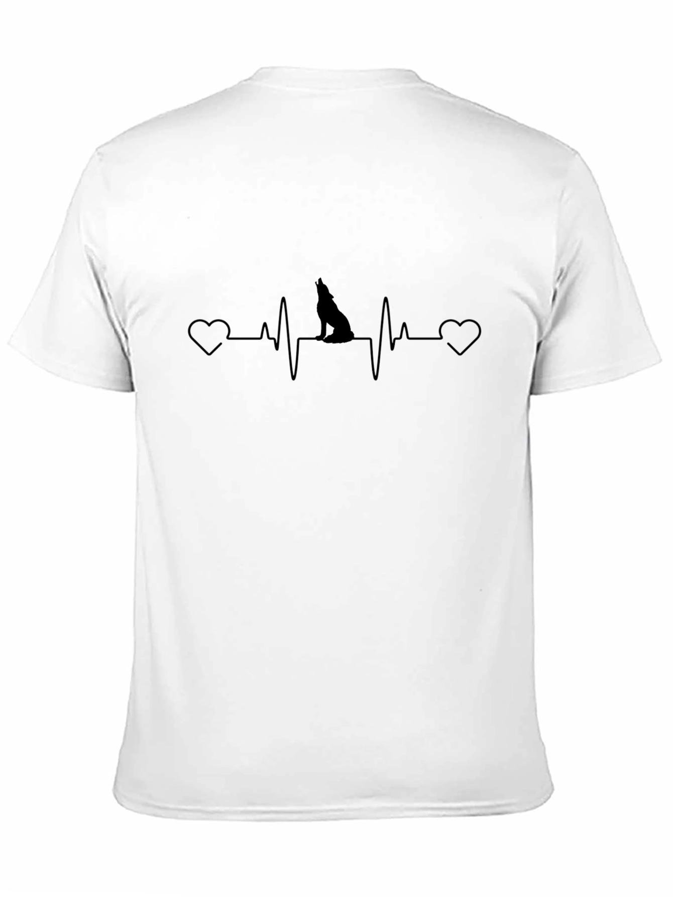 Wolf Heartbeat T-Shirt - Black Graphic Tee