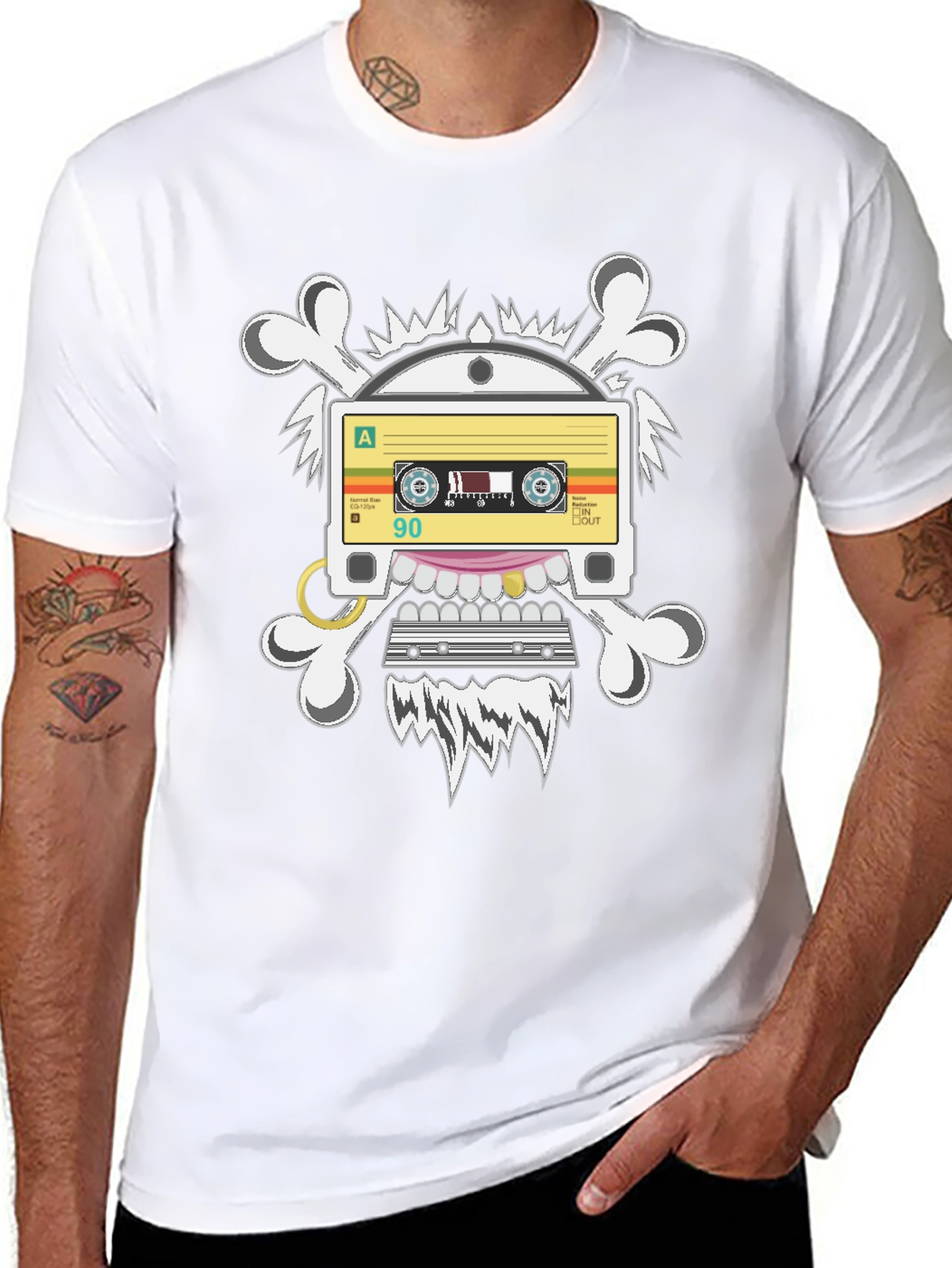 Cassette Tape Skull Graphic T-Shirt