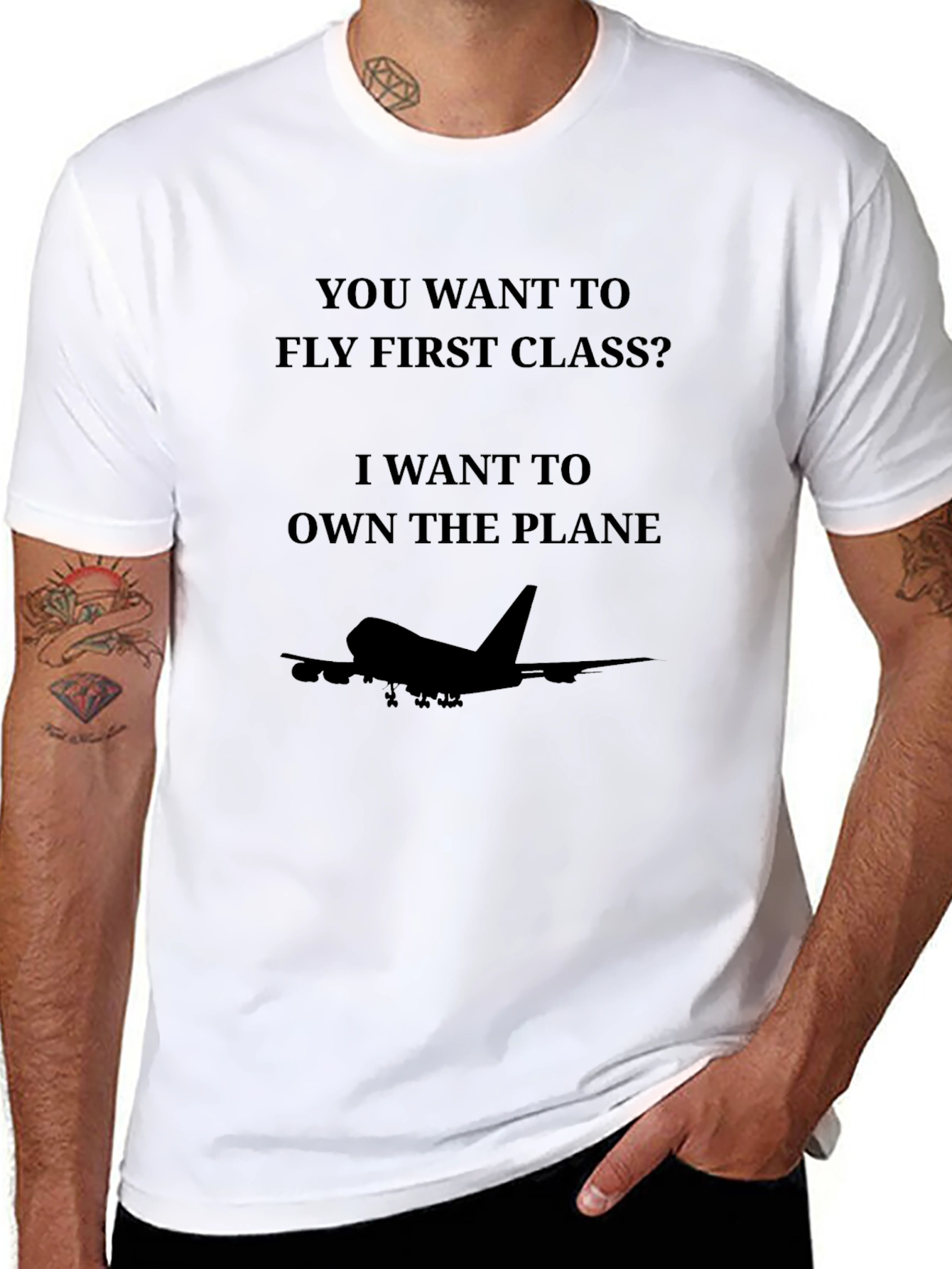 Own The Plane T-Shirt - Black Airplane Design