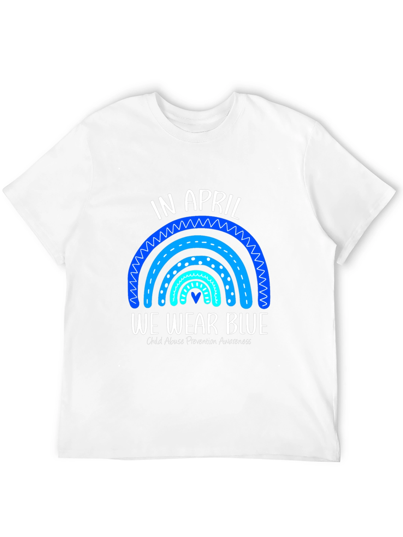 In April We Wear Blue Child Abuse Awareness T-Shirt