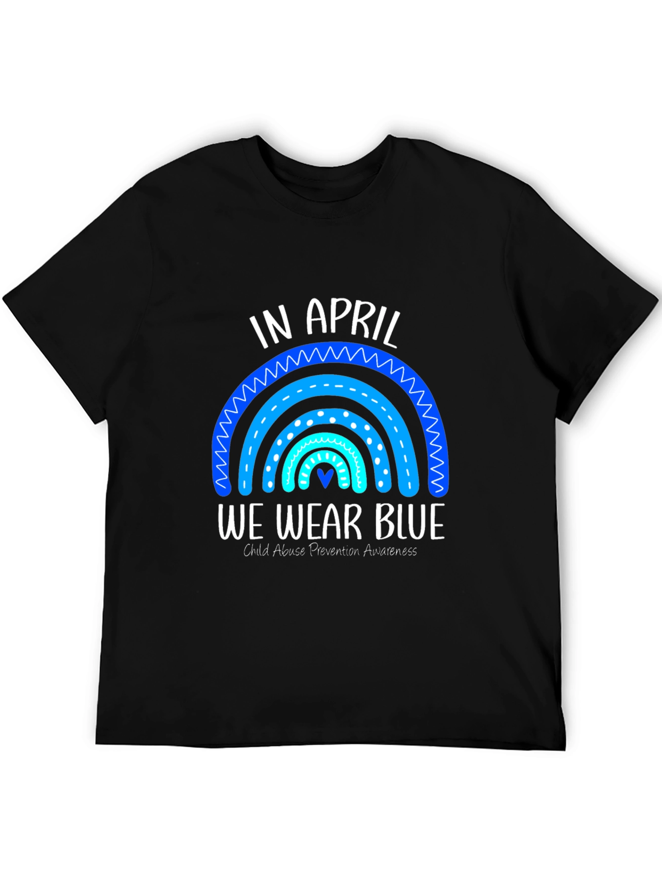 In April We Wear Blue Child Abuse Awareness T-Shirt