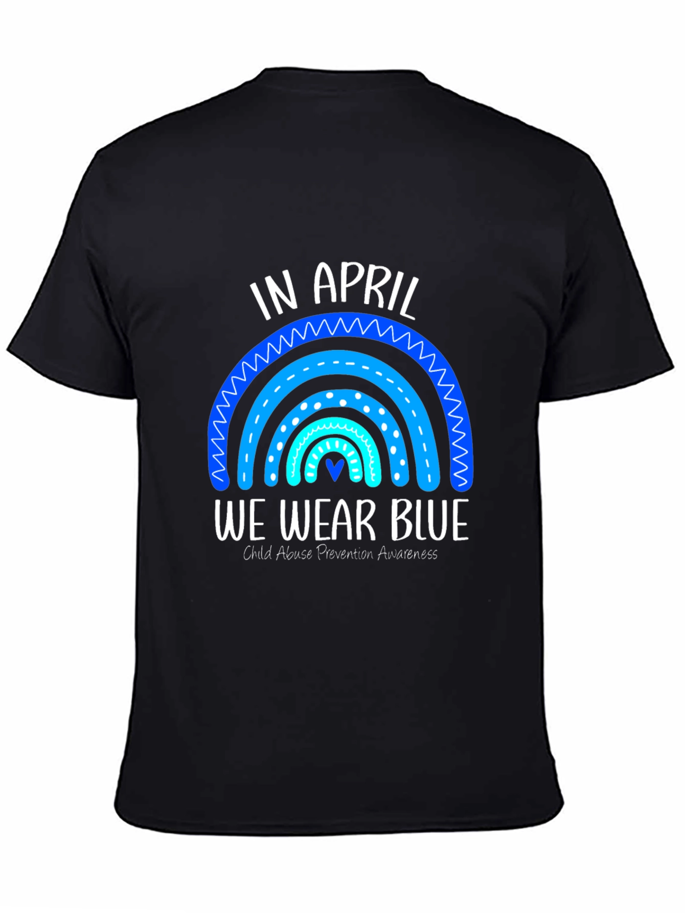 In April We Wear Blue Child Abuse Awareness T-Shirt