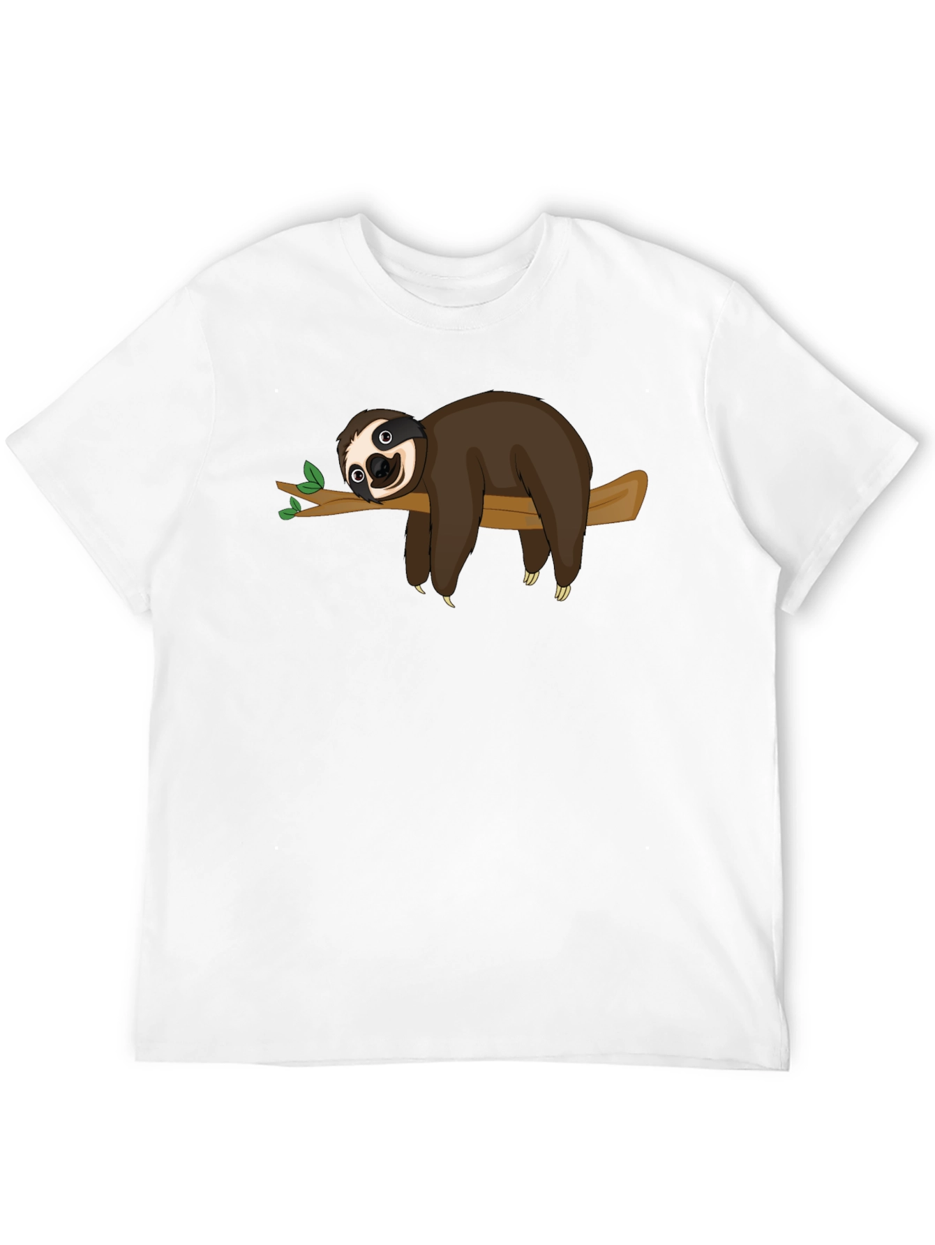 Sloth on Branch Graphic T-Shirt - Relaxed Style
