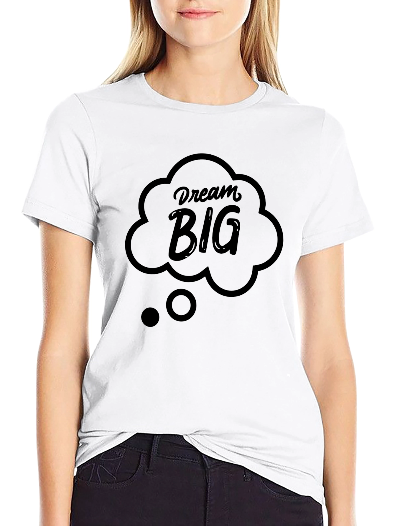 Dream Big Black Graphic Print T-Shirt