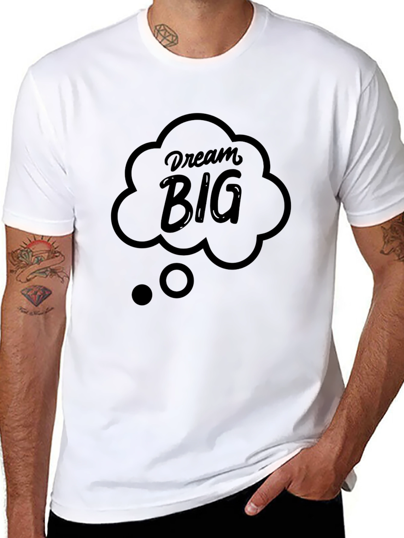Dream Big Black Graphic Print T-Shirt