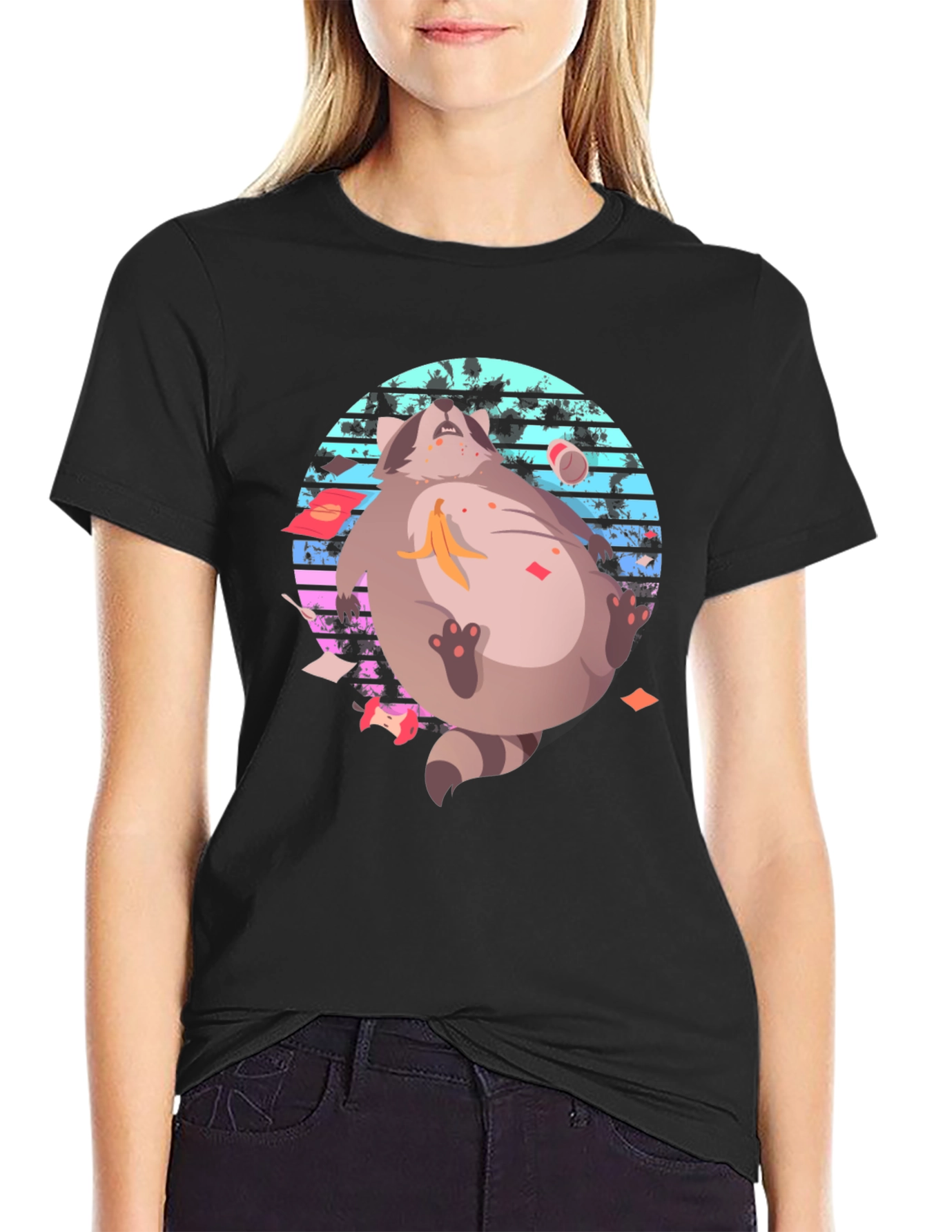 Retro Raccoon T-Shirt - Funny Graphic Tee