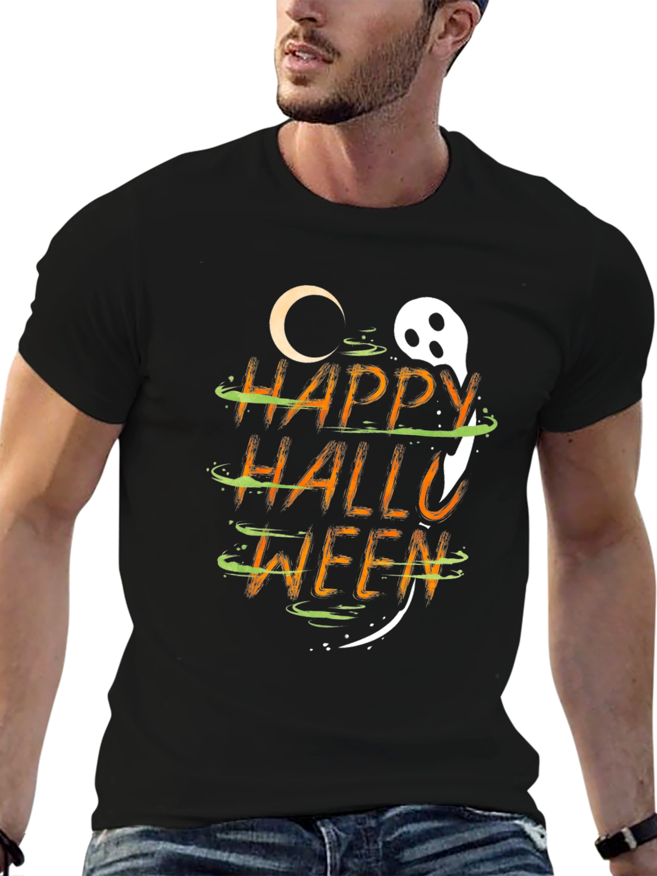 Happy Halloween Graphic T-Shirt - Spooky Season Apparel