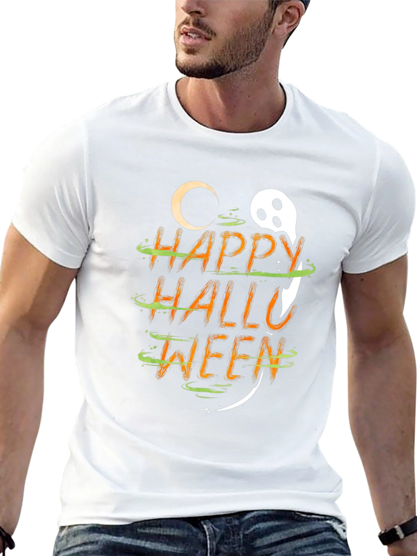 Happy Halloween Graphic T-Shirt - Spooky Season Apparel